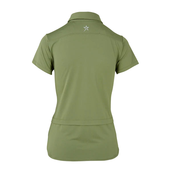 Swing Out Sister Amelie Cap Sleeve Polo - Olive Green