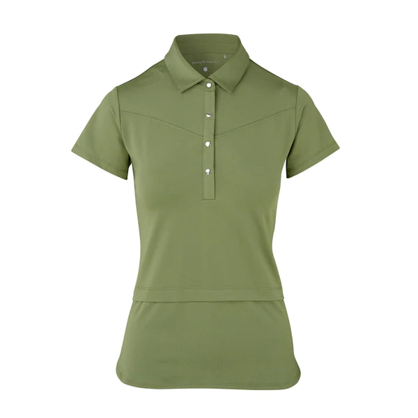 Swing Out Sister Amelie Cap Sleeve Polo - Olive Green