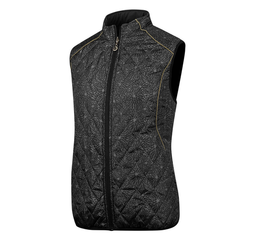 Island Green Reversible Quilted Gillet - Black/Gold