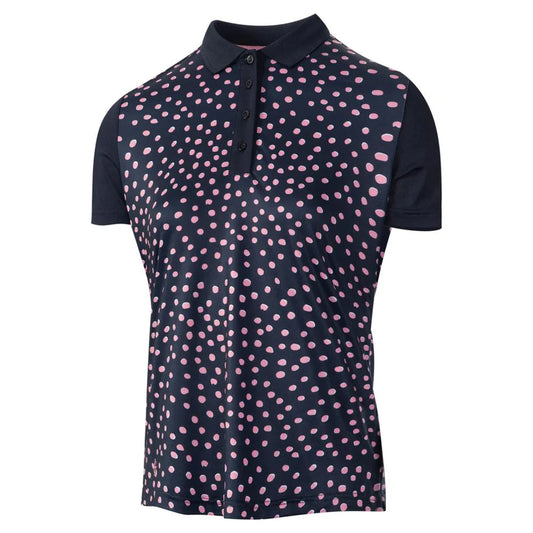 Island Green All Over Spotted Polo Shirt / NavyPink