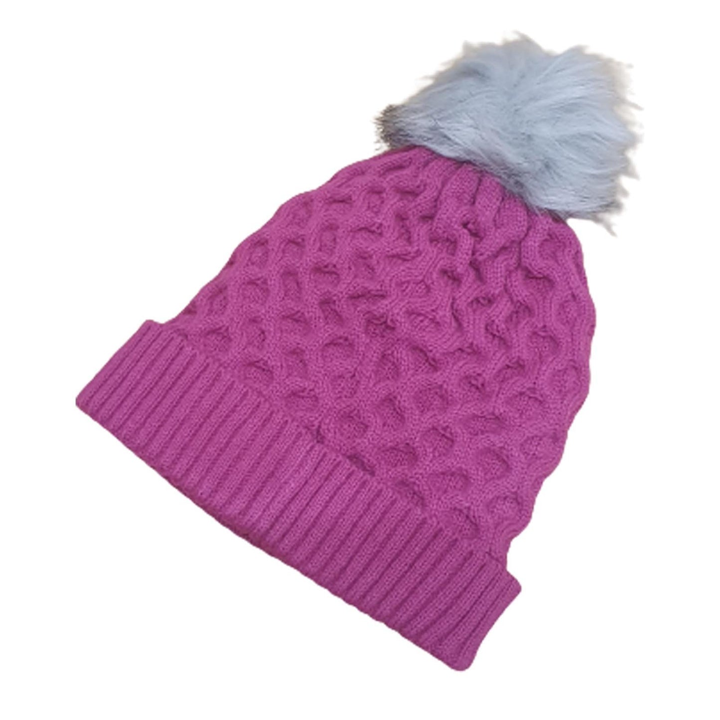 Ping Classic Knit Bobble Hat - pink